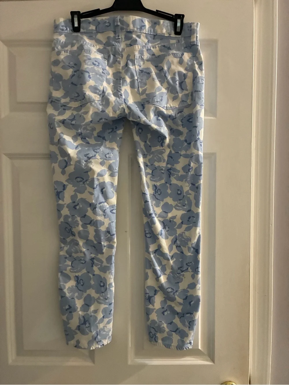 J. Crew Light Blue and White Floral Stretch Jeans